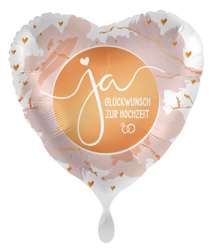 Folienballon - JA! Glückwünsche zur Hochzeit - ø 43cm